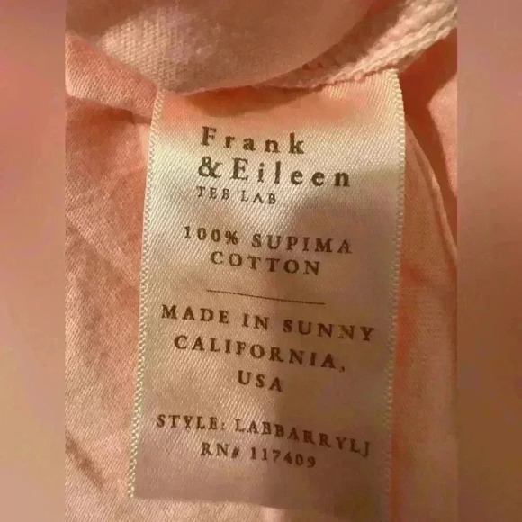 FRANK & EILEEN $248 Barry Tee Lab Orange Fluorescent Comfy Coastal Grandma - Picture 6 of 9